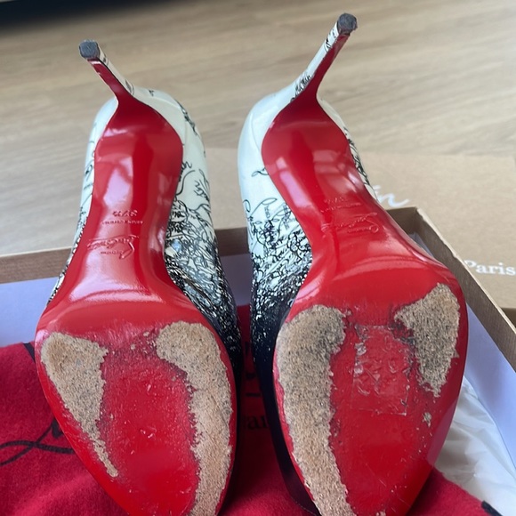 Christian Louboutin’s Black / white / red - size 37.5 - Picture 6 of 16